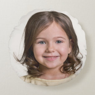Cojín Redondo Crea tu propia foto de niño personalizada