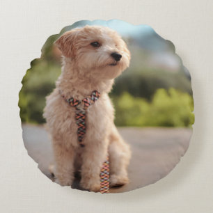 Cojín Redondo Crea tu propia foto personalizada de tu mascota