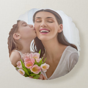 Cojín Redondo Crea tu propia foto personalizada Madres y Yo