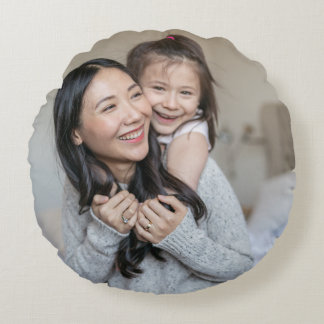 Cojín Redondo Crea tu propia foto personalizada Mamá y Yo