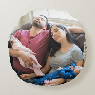 Cojín Redondo Crea tu propia foto personalizada Pic DIY Familia 