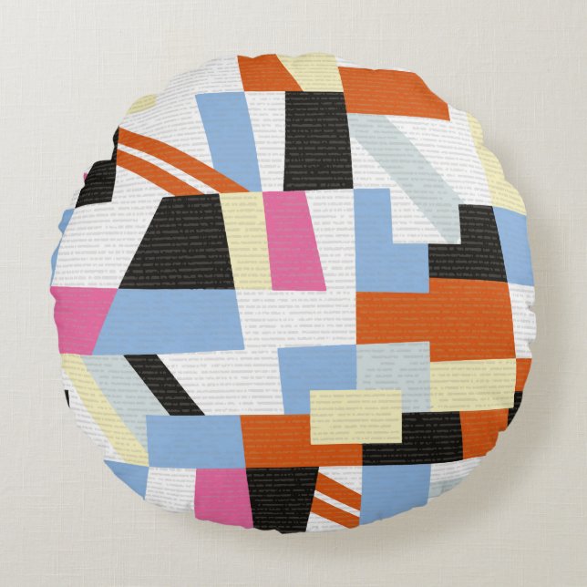 Cojín Redondo Creative geometric shapes, length pattern design (Anverso)