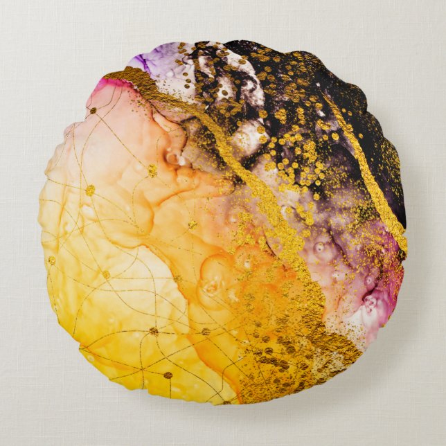 Cojín Redondo Creatividad transparente. Nubes abstractas -ART. M (Anverso)