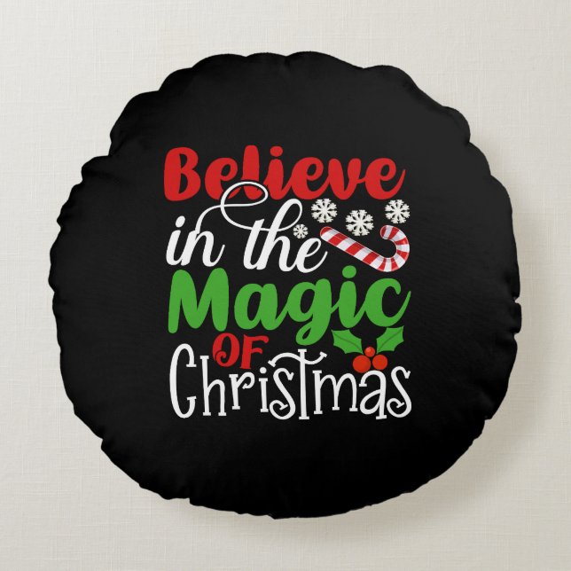 Cojín Redondo Creer en la magia de los Navidades-81529 (Anverso)