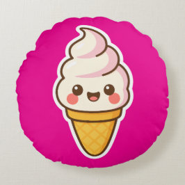 Cojín Redondo Crema de hielo de Kawaii dulce