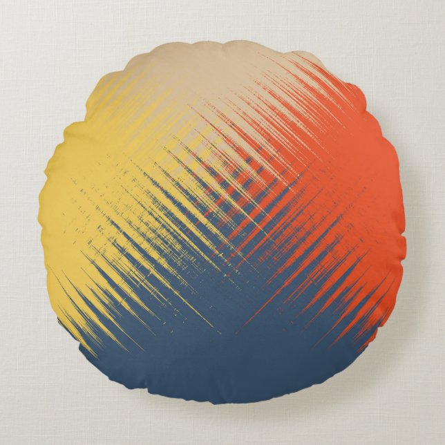 Cojín Redondo Crema roja amarilla azul (Anverso)