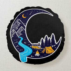 Cojín Redondo Crescent Moon Adventure Camping
