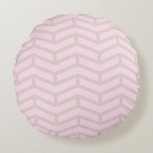 Cojín Redondo Crisp Sharp Flechas opuestas Chevron Pink Neutral
