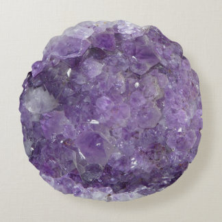 Cojín Redondo Cristales curativos Amethyst púrpuras hermosos