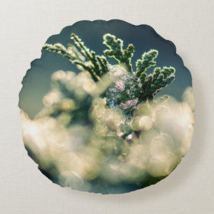Cojín Redondo Cristales De Hielo De Invierno De Thuja