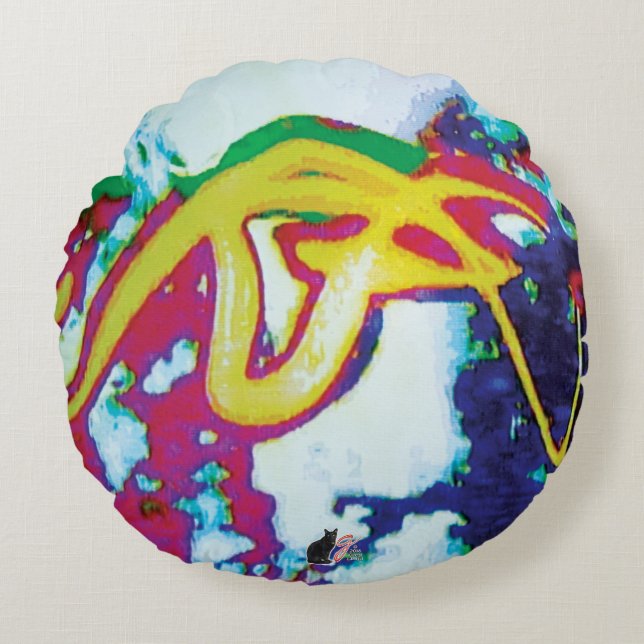 Cojín Redondo Cristalizar imagen de KC (Anverso)