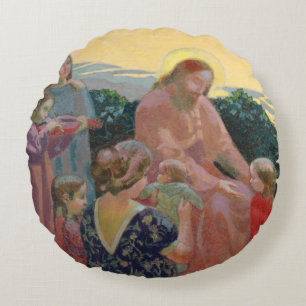 Cojín Redondo Cristo con los niños, 1910