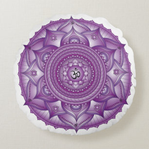 Cojín Redondo Crown Chakra Mandala Round Pillow