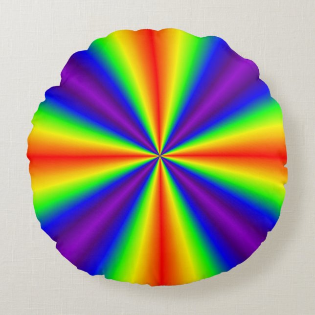 Cojín Redondo Cruz del Arcoiris (Anverso)