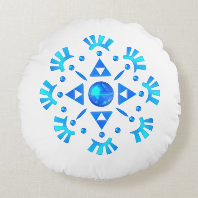 Cojín Redondo Crystal Snowflake (Anverso)
