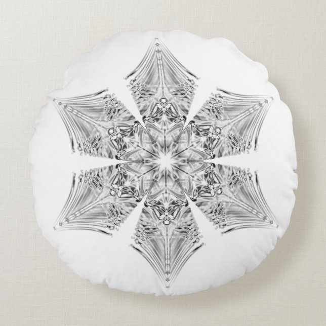 Cojín Redondo Crystal Snowflake (Anverso)