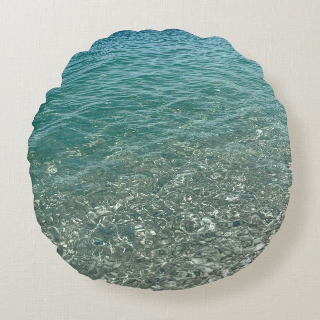 Cojín Redondo Crystal Water Beach Vibe (Anverso)