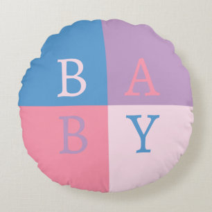 Cojín Redondo Cuadrados de alfabeto para bebés