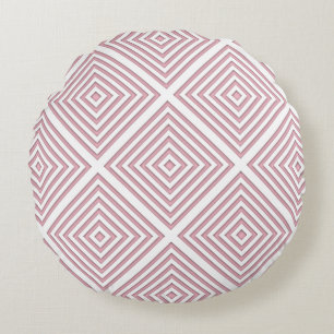 Cojín Redondo Cuadrados geométricos rosados