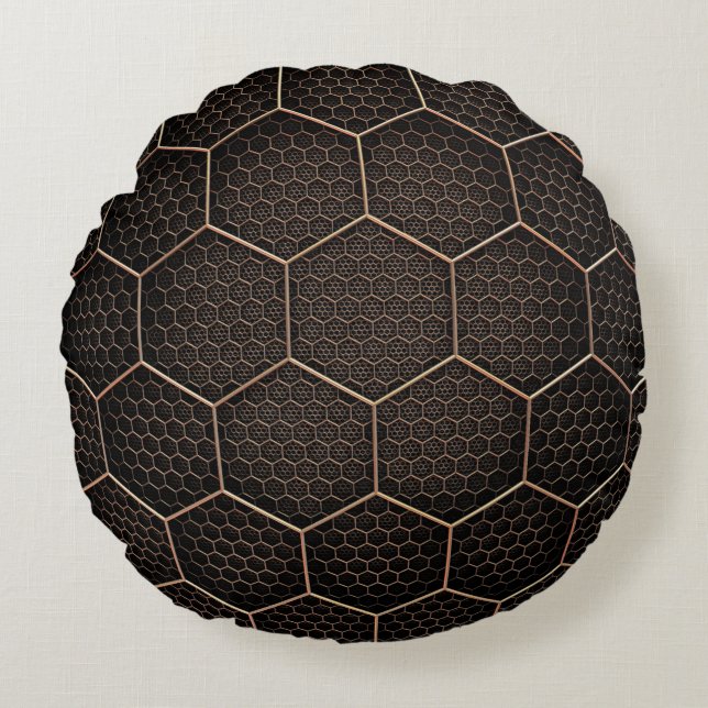 Cojín Redondo Cuadrícula d hexagonal de textura de fondo (Anverso)