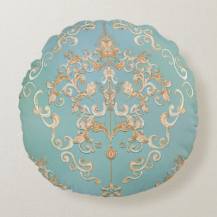 Cojín Redondo Cuartz Rosa metálico: Textura brillante