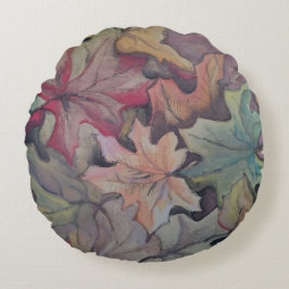 Cojín Redondo Cubierta de hojas de otoño