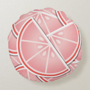 Cojín Redondo Cuchillas de pomelo rosa funky