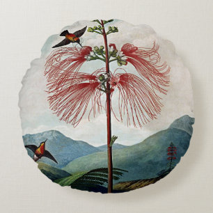 Cojín Redondo Cuchillos de arte de los floros botánicos