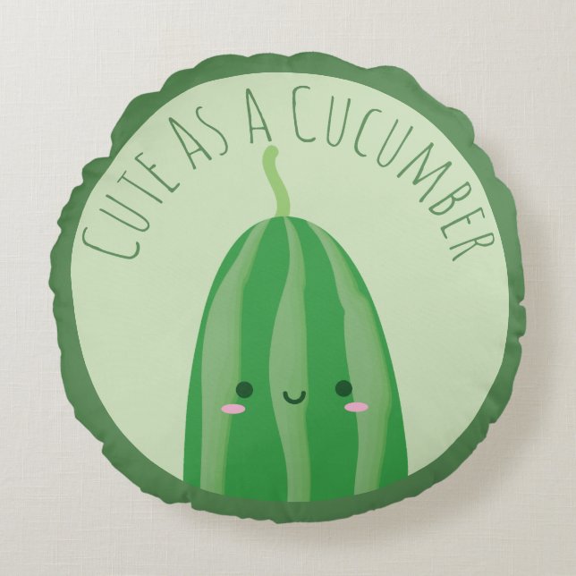 Cojín Redondo Cucumber Funny (Anverso)