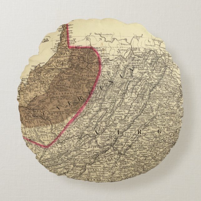 Cojín Redondo Cuencas carboníferas en Virginia Occidental (Anverso)