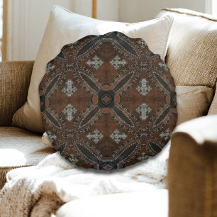 Cojín Redondo Cuero equipado primitivo del país occidental del