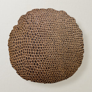 Cojín Redondo Cuero oscuro: fondo elegante y simple