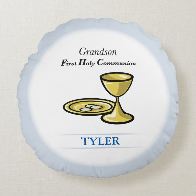 Cojín Redondo Cuerpo de la comunidad y nieto de sangre (Anverso)