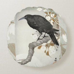 Cojín Redondo Cuervo Cuervo Japonés Koson Pájaro