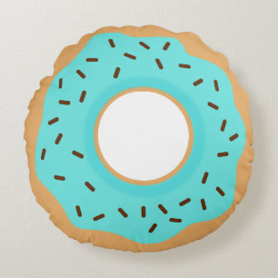 Cojín Redondo Cuidada Donut Azul Con Espolvorines