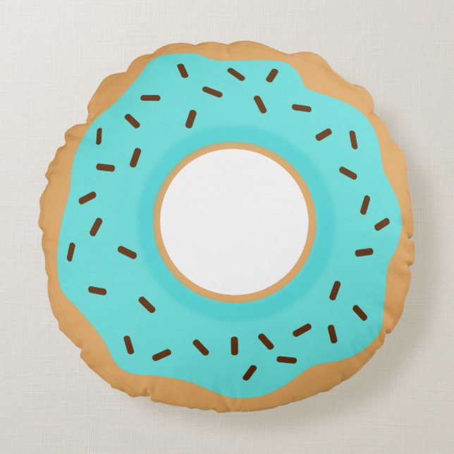 Cojín Redondo Cuidada Donut Azul Con Espolvorines (Anverso)