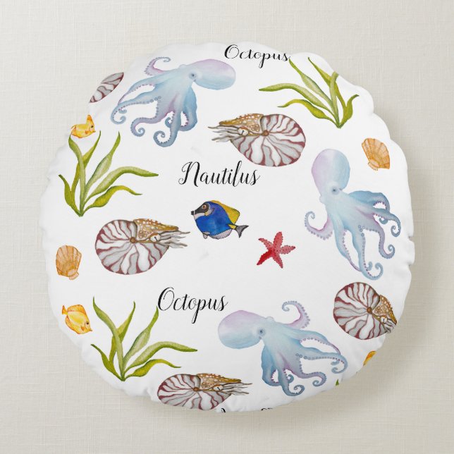 Cojín Redondo Cuidados acuáticos (Anverso)