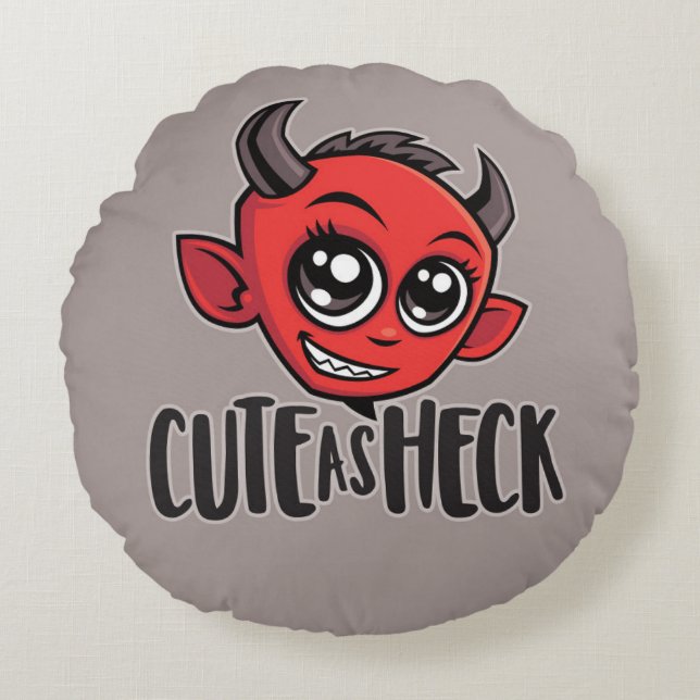 Cojín Redondo Cuidar como el diablo (Anverso)