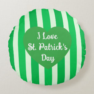 Cojín Redondo Curte St. Patrick's Day Green Striped Simple