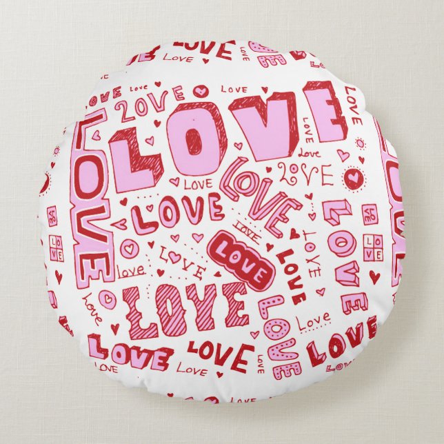 Cojín Redondo Cushion de amor rosado (Anverso)