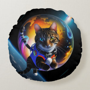 Cojín Redondo Cushion de gato viajero espacial