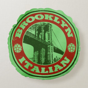 Cojín Redondo Cushion de la Ronda Italiana Americana de Brooklyn