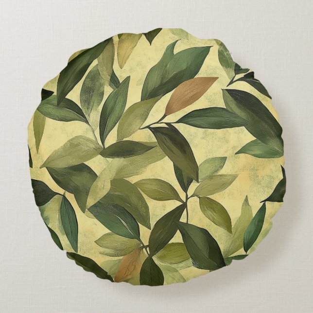 Cojín Redondo Cushion redondo de colirio botánico (Reverso)