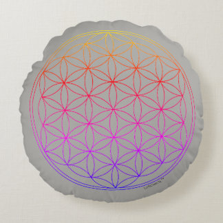 Cojín Redondo Cushion Reversible Flower of Life and Mandala