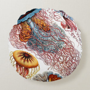 Cojín Redondo Cushiras de Haeckel Jellyfish