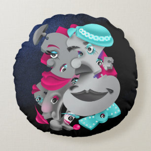 Cojín Redondo Cushiro de dispersión audaz y artística