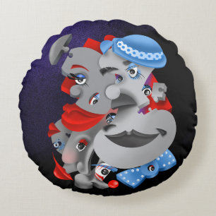 Cojín Redondo Cushiro de dispersión audaz y artística