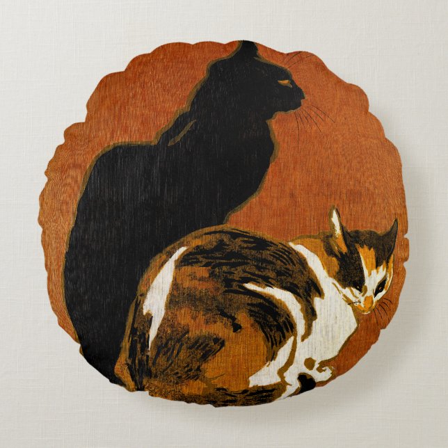 COJÍN REDONDO CUSIONES DE DOS GATOS (Anverso)