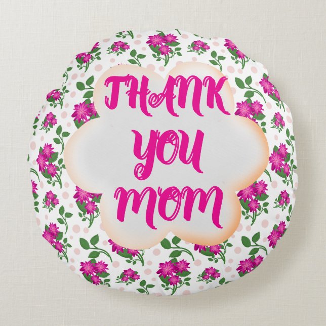 Cojín Redondo Custom and personalized floral pattern  (Anverso)