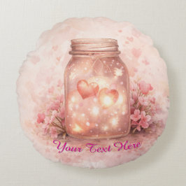 Cojín Redondo Custom Heart Jar Round Pillow